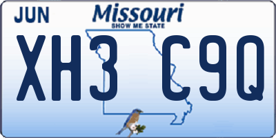 MO license plate XH3C9Q