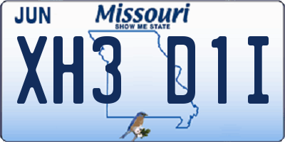 MO license plate XH3D1I