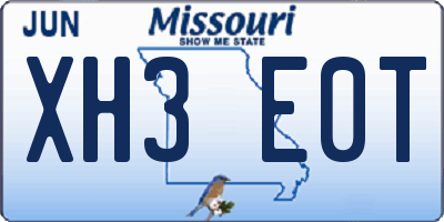 MO license plate XH3E0T