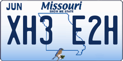 MO license plate XH3E2H