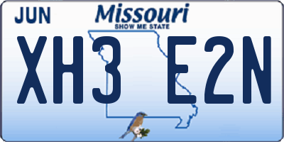 MO license plate XH3E2N