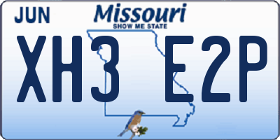 MO license plate XH3E2P