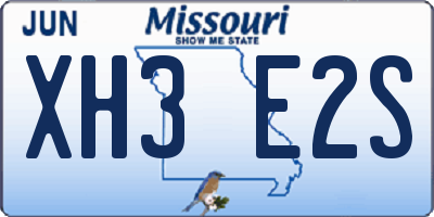 MO license plate XH3E2S