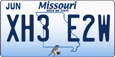 MO license plate XH3E2W