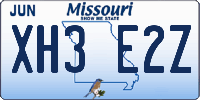 MO license plate XH3E2Z