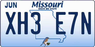 MO license plate XH3E7N