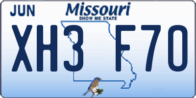 MO license plate XH3F7O