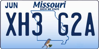MO license plate XH3G2A