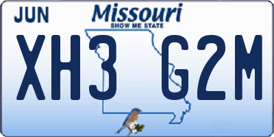 MO license plate XH3G2M