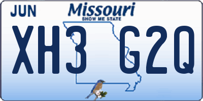 MO license plate XH3G2Q