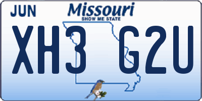MO license plate XH3G2U