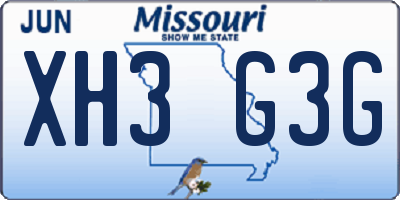 MO license plate XH3G3G
