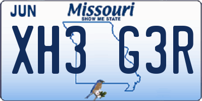 MO license plate XH3G3R