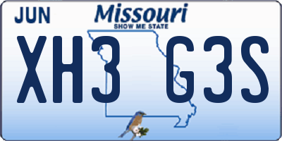 MO license plate XH3G3S
