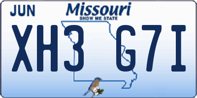 MO license plate XH3G7I