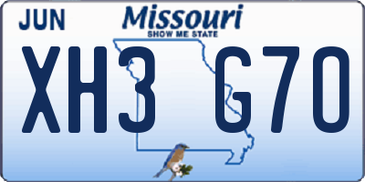 MO license plate XH3G7O
