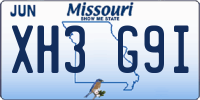 MO license plate XH3G9I