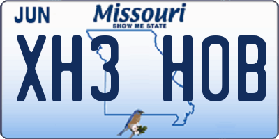 MO license plate XH3H0B