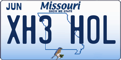 MO license plate XH3H0L