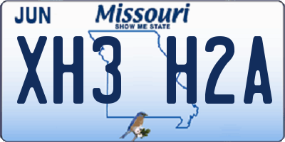 MO license plate XH3H2A