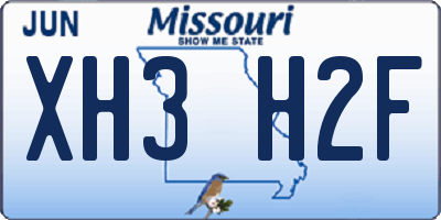 MO license plate XH3H2F