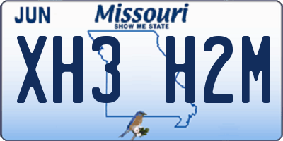 MO license plate XH3H2M