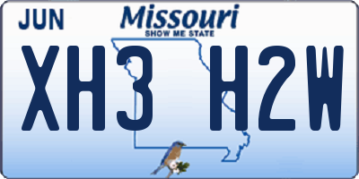 MO license plate XH3H2W