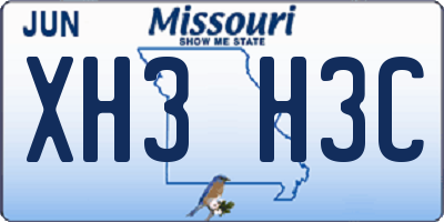 MO license plate XH3H3C