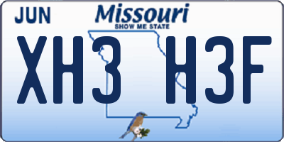 MO license plate XH3H3F