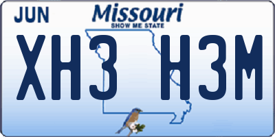 MO license plate XH3H3M