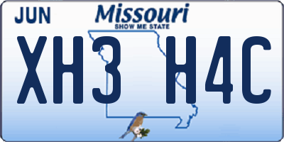 MO license plate XH3H4C