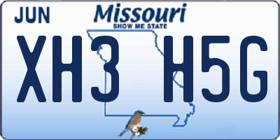 MO license plate XH3H5G