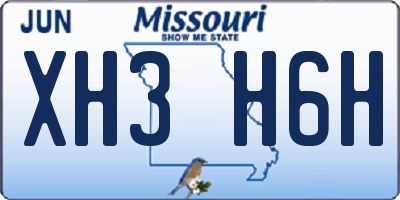 MO license plate XH3H6H