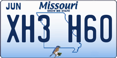 MO license plate XH3H6O