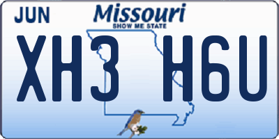 MO license plate XH3H6U