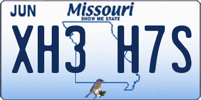 MO license plate XH3H7S