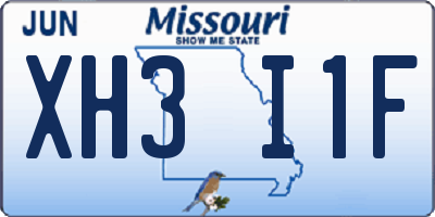 MO license plate XH3I1F