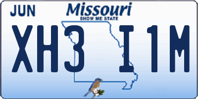 MO license plate XH3I1M