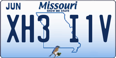 MO license plate XH3I1V