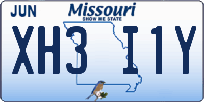 MO license plate XH3I1Y