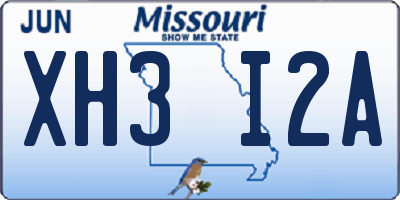 MO license plate XH3I2A