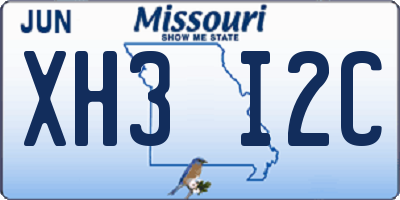 MO license plate XH3I2C