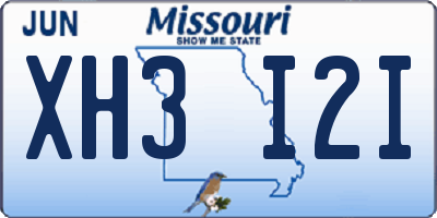 MO license plate XH3I2I