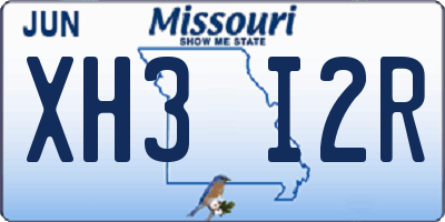 MO license plate XH3I2R