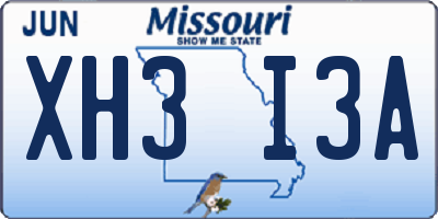 MO license plate XH3I3A