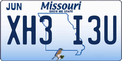 MO license plate XH3I3U