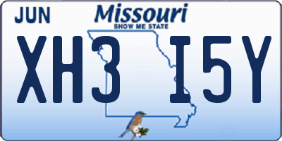 MO license plate XH3I5Y