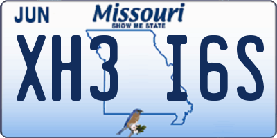 MO license plate XH3I6S