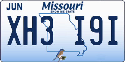 MO license plate XH3I9I