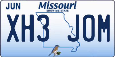 MO license plate XH3J0M